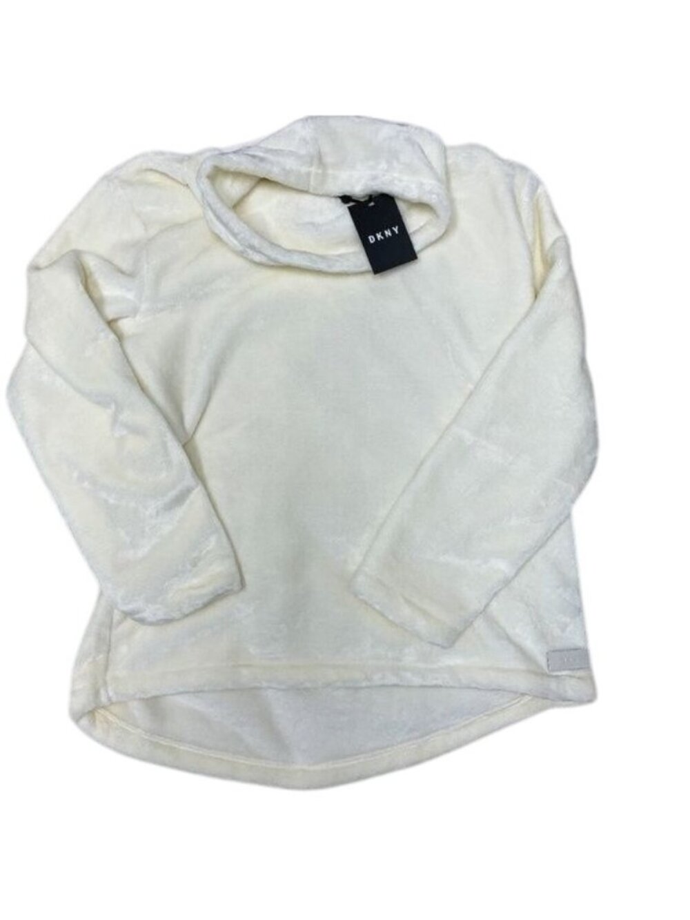 DKNY Ivory Plush Turtleneck Sweater